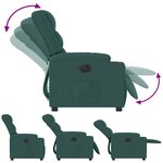 vidaXL Fauteuil inclinable électrique Vert foncé Tissu