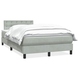 vidaXL Sommier à lattes de lit et matelas gris clair 120x210cm velours
