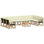 vidaXL Ensemble de canapés d'extérieur 11 Pièces Blanc et crème