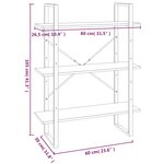 vidaXL Bibliothèque Chêne fumé 80x30x105 cm Bois d'ingénierie