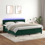 vidaXL Sommier à lattes de lit avec matelas LED Vert foncé 180x200 cm