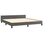 vidaXL Cadre de lit avec tête de lit sans matelas gris 180x200 cm