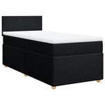 vidaXL Sommier à lattes de lit avec matelas Noir 90x200 cm Tissu