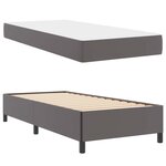 vidaXL Cadre de lit avec matelas Gris 90 x 190 cm tissu