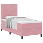 vidaXL Lit à ressorts avec tête de lit Rose 100 x 200 cm Velours