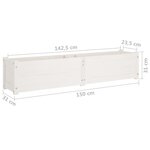 vidaXL Lit surélevé de jardin Blanc 150x31x31 cm Bois de sapin massif