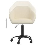 Vidaxl chaises pivotantes à manger lot de 2 crème velours