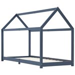 vidaXL Cadre de lit d'enfant Gris  Bois de pin massif 90 x 200 cm