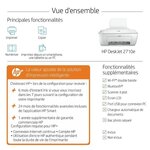 Imprimante hp tout-en-un jet d'encre couleur deskjet 2710e idéal pour la famille 6 mois d'instant ink inclus avec hp+