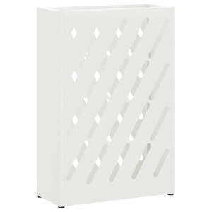 vidaXL Porte-parapluie avec stockage Blanc 28 x 12 x 41 cm Métal