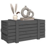 vidaXL Boîte de rangement Gris 91x40 5x42 cm Bois massif de pin