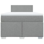 vidaXL Sommier à lattes de lit avec matelas Gris clair 120x200cm Tissu