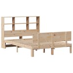 vidaXL Lit bibliothèque sans matelas 140x200 cm bois massif de pin