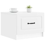 vidaXL Table basse avec tiroir Blanc 49 x 50 x 37 cm Bois d'ingénierie