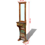 vidaXL Miroir de couloir bois de récupération massif 47x23x180 cm