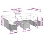 Ensemble de Canapé de Jardin de 8 Pièces avec Coussins Beige en Rotin