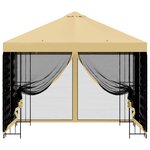 vidaXL Abri de jardin avec parois 3 x 3 m Crème Polyester et Acier