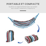 Hamac de voyage portable style hippie chic toile de hamac dim. 3L x 1 5l m coton polyester multicolore