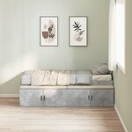 vidaXL Cadre de lit Gris Béton 100x200 cm