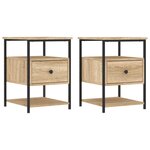 vidaXL Tables de chevet 2 Pièces chêne sonoma 40x42x56 cm bois ingénierie