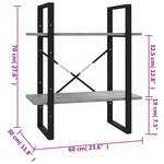 vidaXL Bibliothèque 2 niveaux Sonoma gris 60x30x70cm Bois d'ingénierie