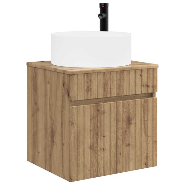 vidaXL Meuble de lavabo mural Chêne artisanal 49 x 44 5 x 65 5 cm