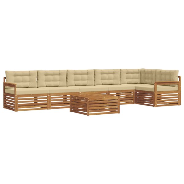 vidaXL Ensemble de canapés d'extérieur 7 pc Naturel et Beige