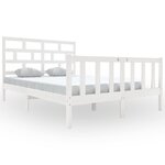 vidaXL Cadre de lit Blanc Bois de pin massif 140x200 cm