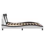 vidaXL Cadre de lit avec LED sans matelas blanc et noir 180x200 cm