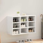 vidaXL Meuble à chaussures Blanc 77.5 x 30 x 51 cm Bois d'ingénierie