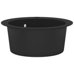 vidaXL Évier de cuisine en granit Bac unique Rond Noir