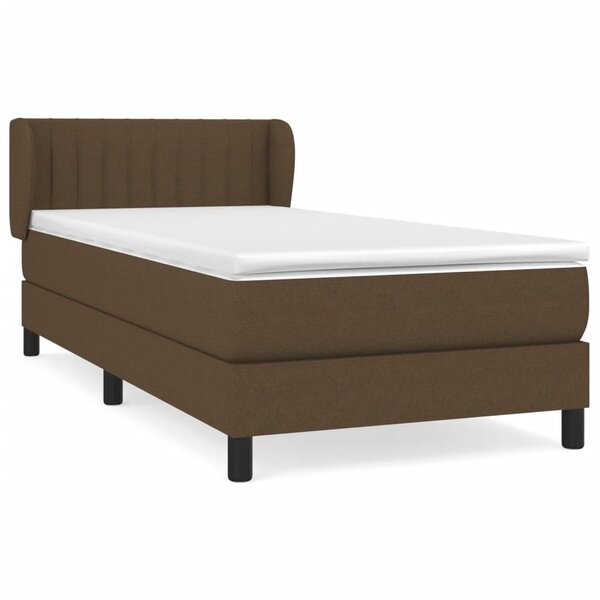 vidaXL Sommier à lattes de lit avec matelas Marron foncé 90x190 cm