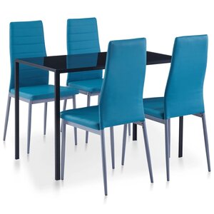 vidaXL Ensemble de salle à manger 5 Pièces Bleu