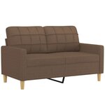 vidaXL Ensemble de canapés 3 Pièces avec coussins Marron Tissu
