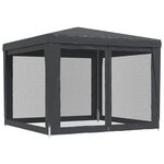 vidaXL Tente de fête avec 4 parois latérales en maille Anthracite 3x3m