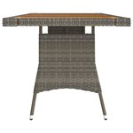 vidaXL Table de jardin Gris 160x70x72 cm Résine tressée et acacia