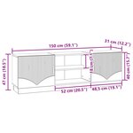 vidaXL Meuble TV Chêne Sonoma 150 x 31 x 47 cm Bois d'ingénierie