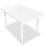 vidaXL Ensemble à manger d'extérieur 7 Pièces Plastique Blanc