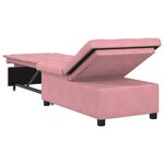 vidaXL Canapé-lit 3-en-1 en velours rose