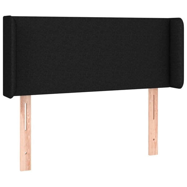 vidaXL Tête de lit avec oreilles Noir 93x16x78/88 cm Tissu