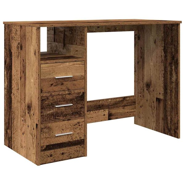 vidaXL Bureau vieux bois 102x76x50 cm bois d'ingénierie
