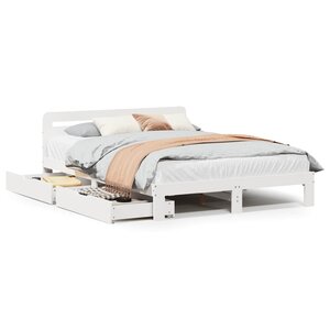 vidaXL Cadre de lit sans matelas blanc 140x190 cm bois de pin massif