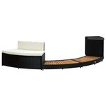 vidaXL Contour pour spa Noir Poly rotin et bois d'acacia massif