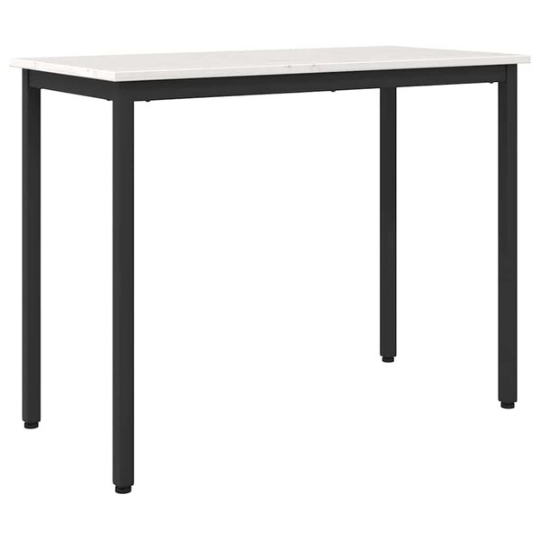 vidaXL table Blanc 100 x 50 x 77 cm Bois d'ingénierie et acier