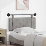 vidaXL Tête de lit suspendue Avec lumière LED Gris clair Velours