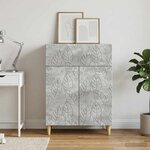 vidaXL Buffet Gris béton 66 x 34 5 x 90 cm Bois d'ingénierie