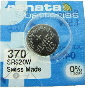 Blister de 1 Pile bouton oxyde argent X370 SR920W 1 55V 40mAh RENATA