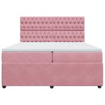 vidaXL Sommier à lattes de lit avec matelas Rose 200x200 cm Velours