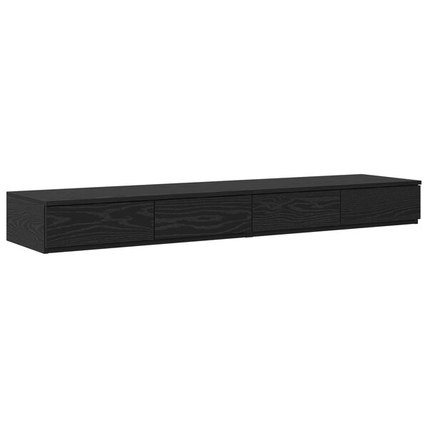 Tiroirs de lit vidaXL Noir 140x36 5x16 5 cm en bois d'ingénierie