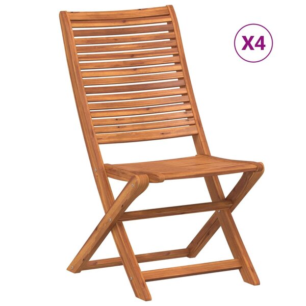 vidaXL Chaises pliables de jardin lot de 4 gris bois d'acacia massif